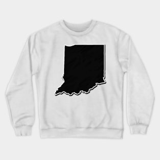 Black Indiana Outline Crewneck Sweatshirt